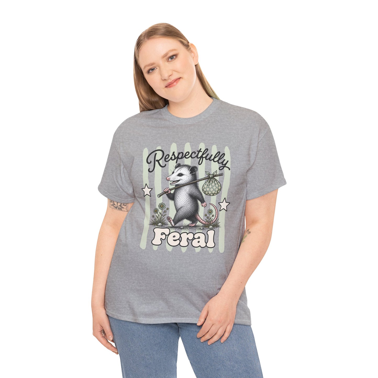 Respectfully Feral Retro Possum Graphic Tee