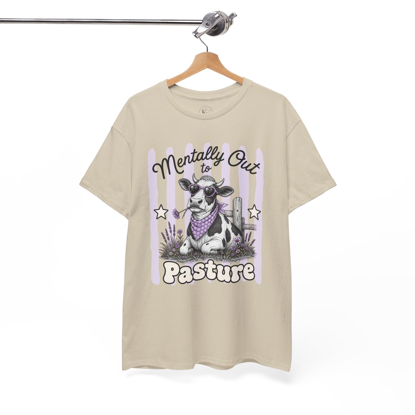 Mentally Out to Pasture Retro Cow Graphic Tee