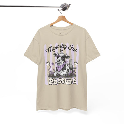 Mentally Out to Pasture Retro Cow Graphic Tee