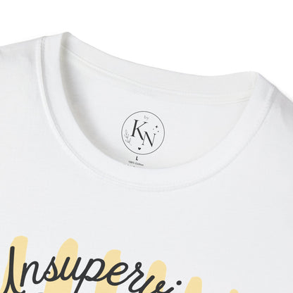 Goose Graphic T-Shirt — "Unsupervised Again" Vintage Yellow Stripe Tee