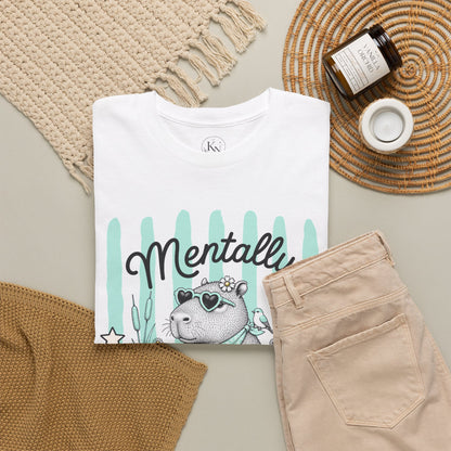 Mentally Floating Retro Capybara Graphic Tee