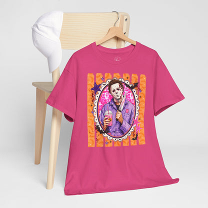 Halloween Michael Myers Portrait Tee — Colorful Spooky Horror Shirt
