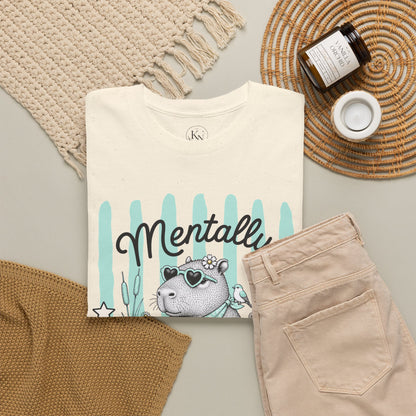 Mentally Floating Retro Capybara Graphic Tee