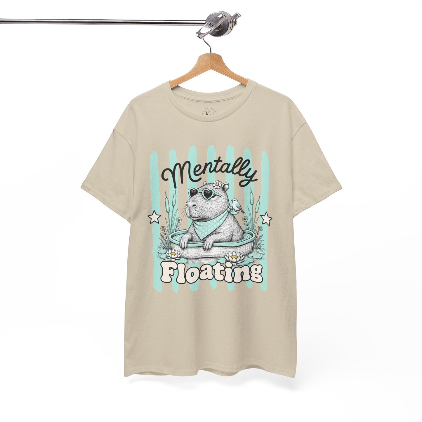 Mentally Floating Retro Capybara Graphic Tee