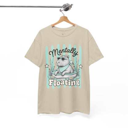 Mentally Floating Retro Capybara Graphic Tee