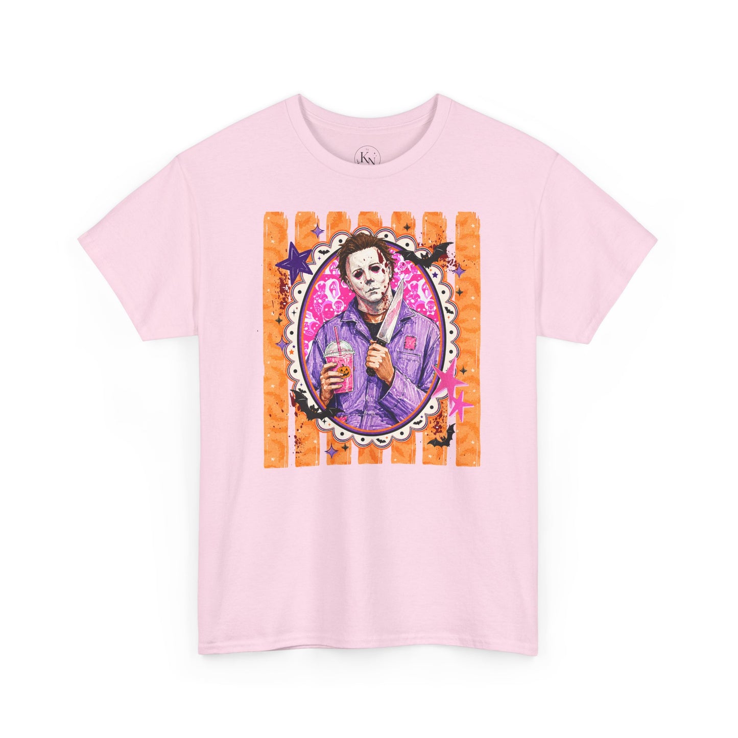 Halloween Michael Myers Portrait Tee — Colorful Spooky Horror Shirt