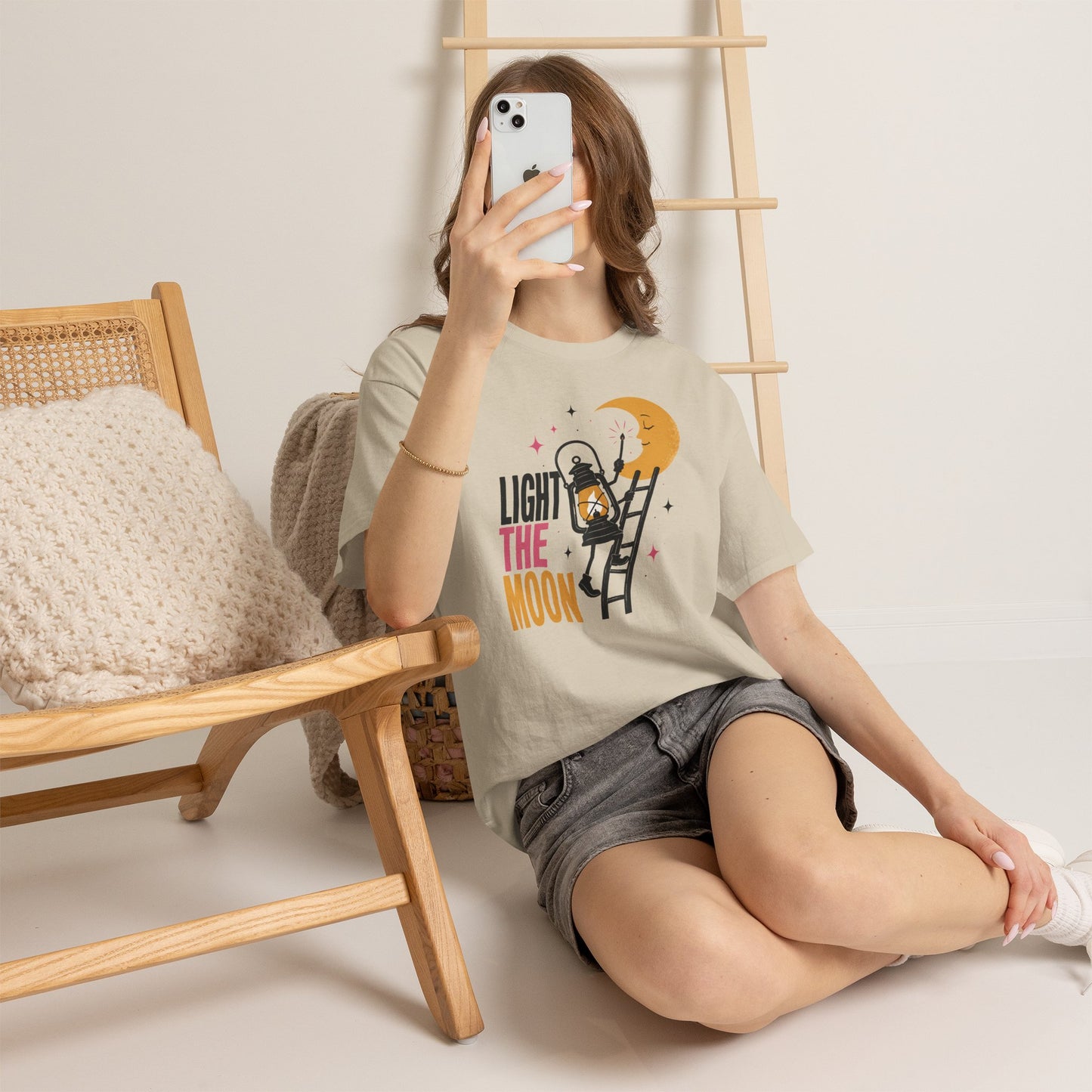 Light the Moon Pop Art Tee — Lantern Lighting the Moon Graphic Tee