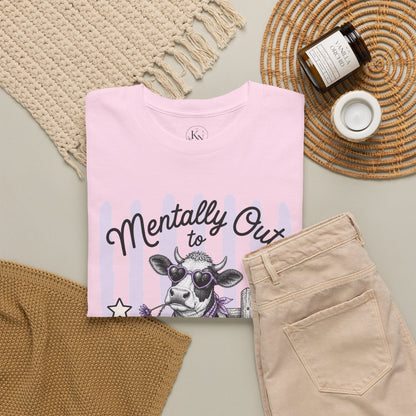 Mentally Out to Pasture Retro Cow Graphic Tee