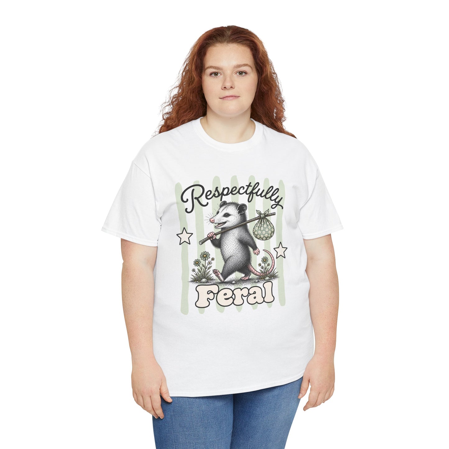 Respectfully Feral Retro Possum Graphic Tee