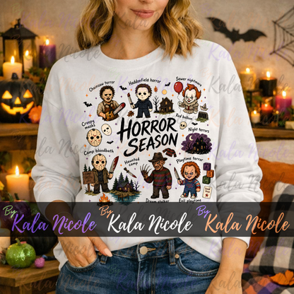 Horror Season Doodle PNG Bundle | Trendy Halloween PNG | Horror Movie Clipart (Digital Download)