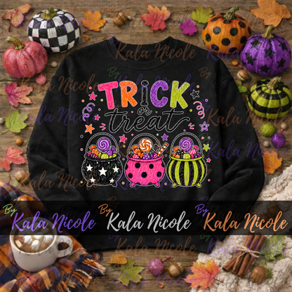 Trick Or Treat Doodle PNG Bundle | Trendy Fall PNG | Halloween Clipart (Digital Download)
