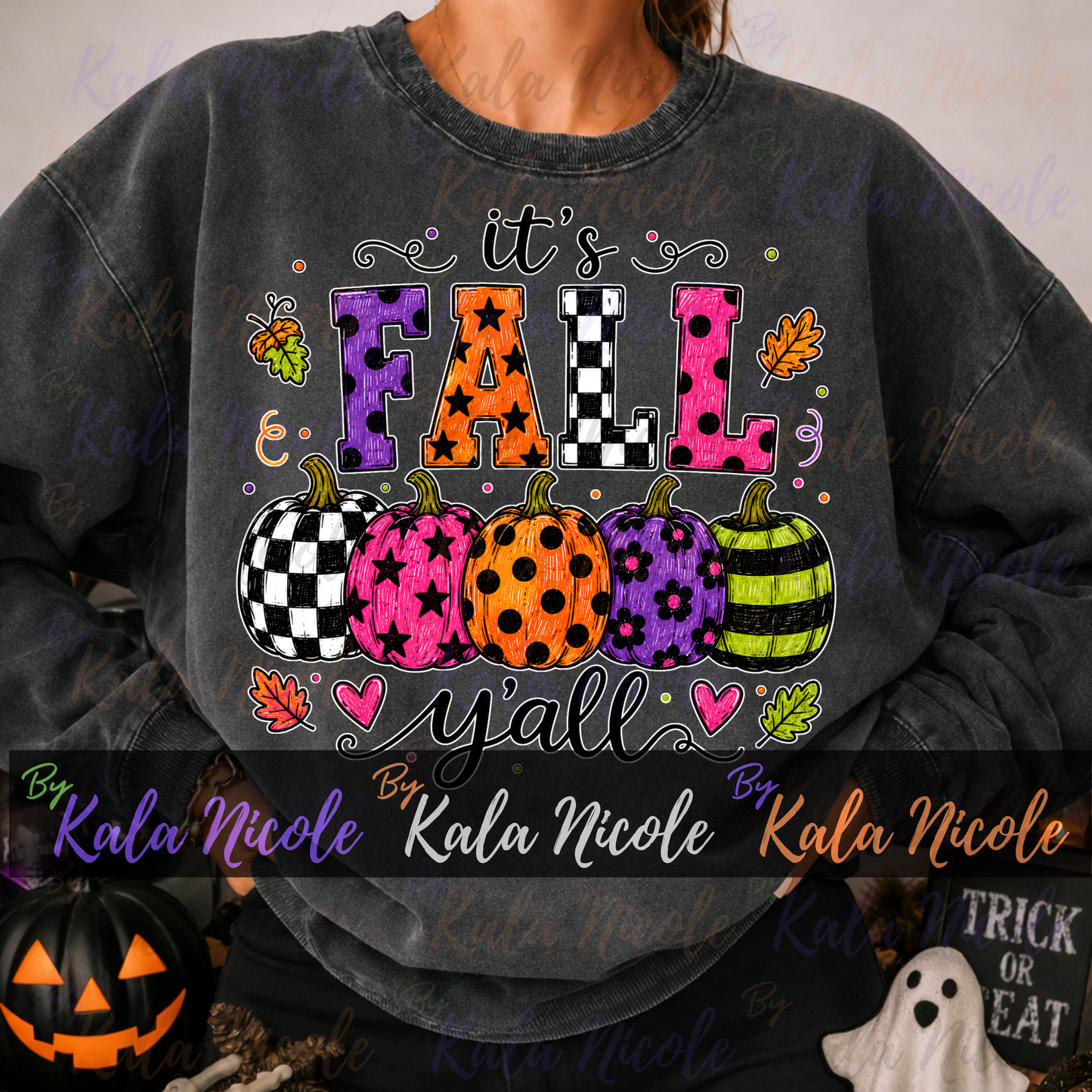 It's Fall Y'all PNG Bundle | Trendy Fall PNG | Cute Pumpkin Clipart (Digital Download)