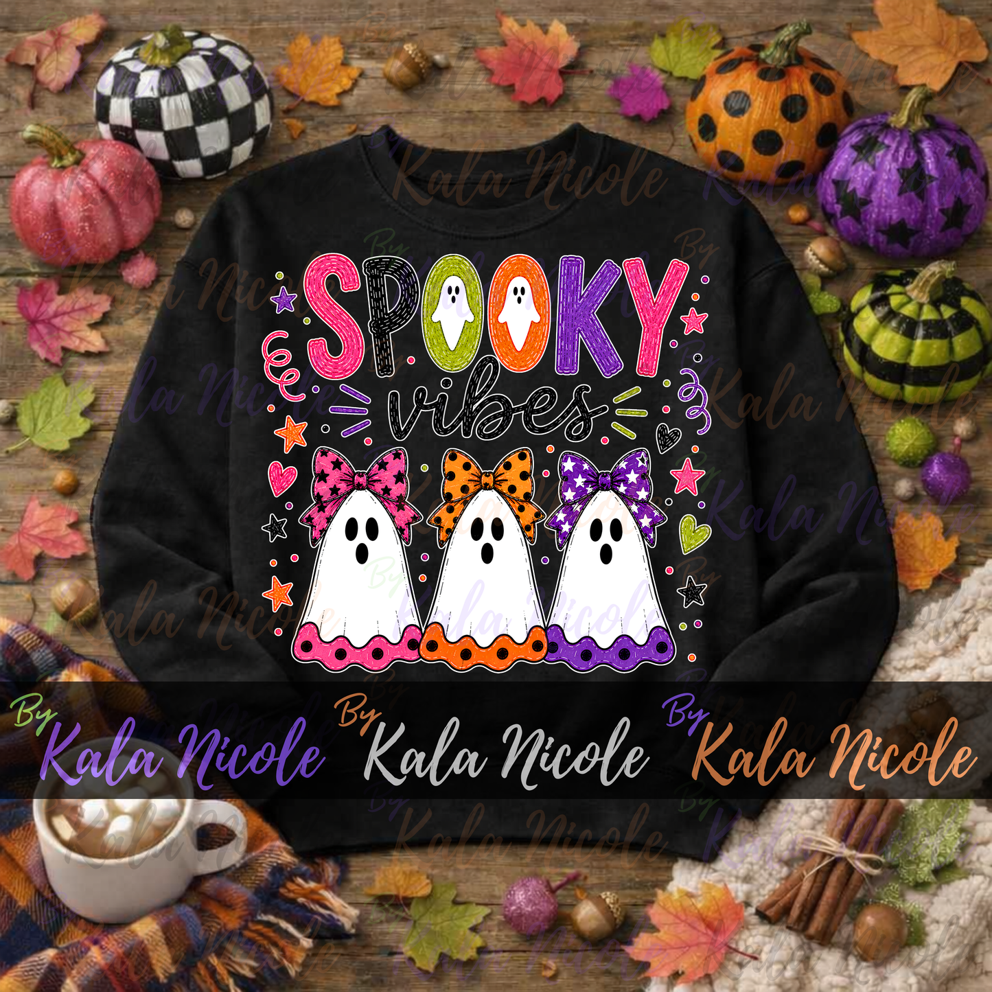Spooky Vibes Doodle PNG Bundle | Trendy Fall Halloween PNG | Cute Ghost Clipart (Digital Download)
