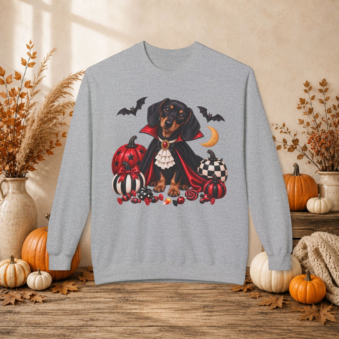 Dachshund Vampire Halloween Sweatshirt