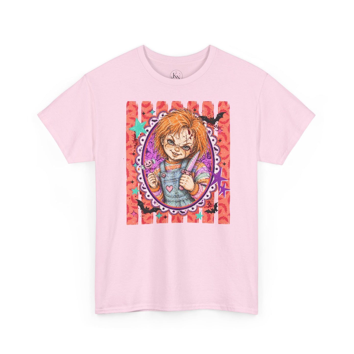 Chucky Portrait Tee — Colorful Spooky Horror Shirt