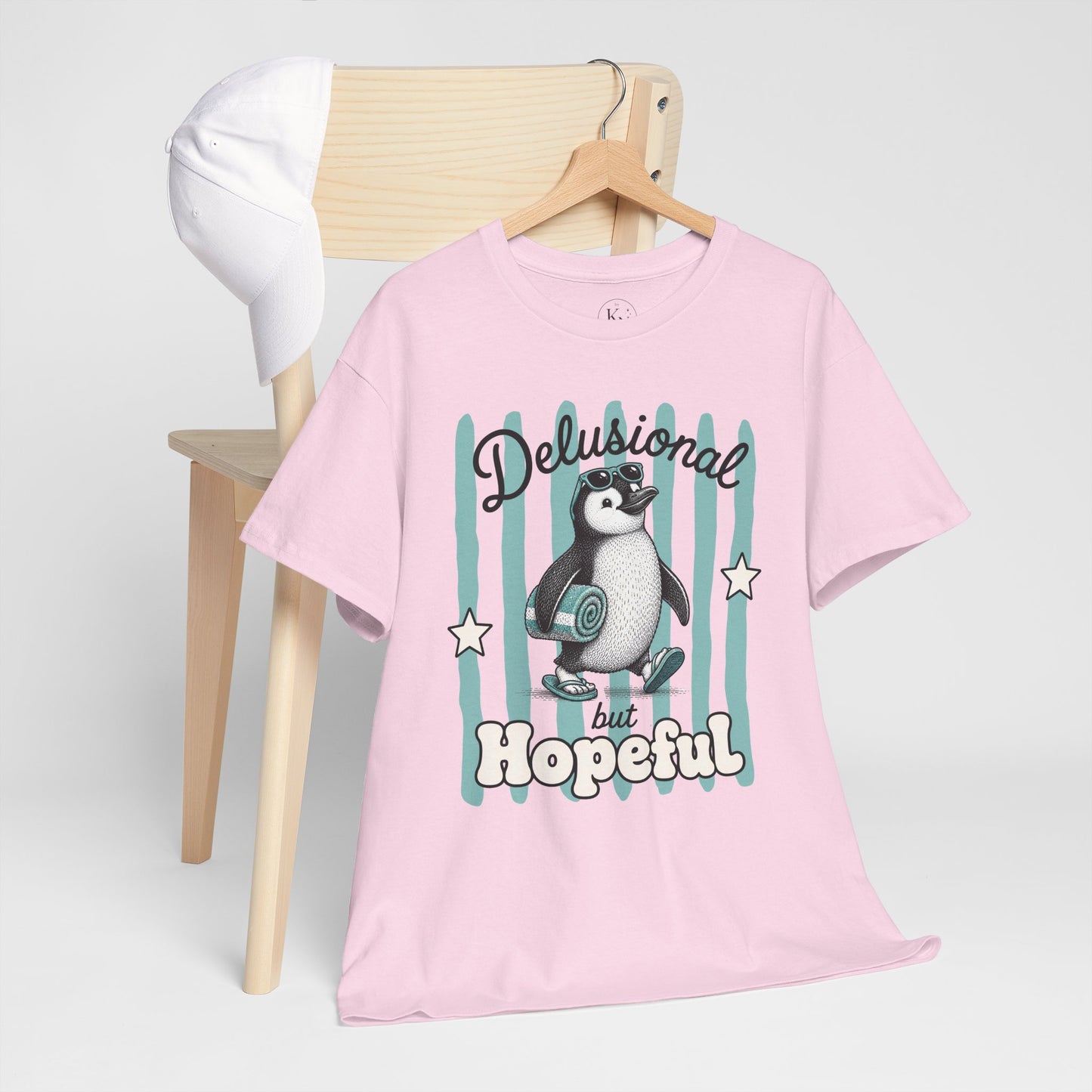 Delusional But Hopeful Retro Penguin Graphic Tee