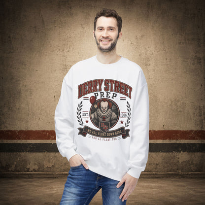 Derry Street Prep Crewneck Sweatshirt – Retro Horror School Logo