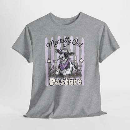 Mentally Out to Pasture Retro Cow Graphic Tee