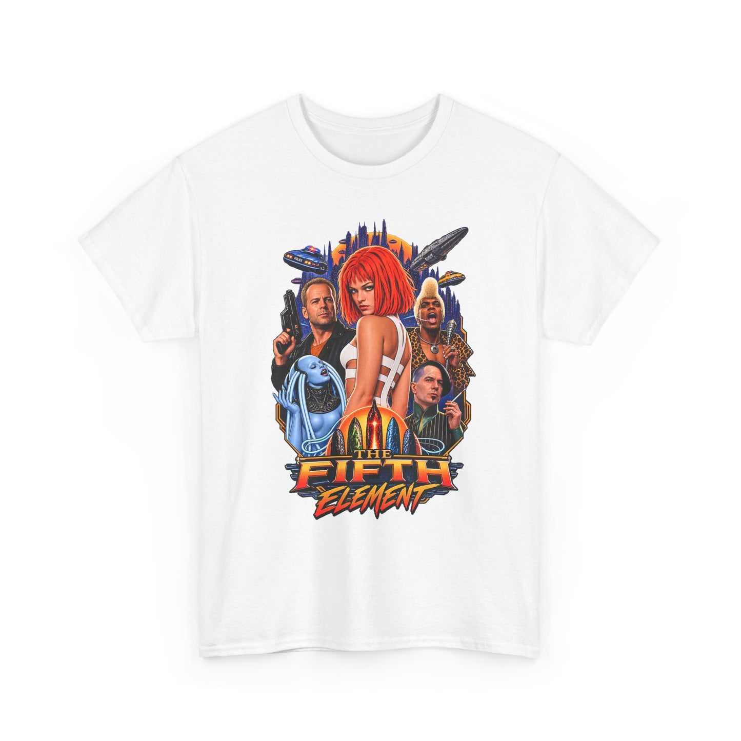 Retro Sci-Fi Character Collage Graphic Tee