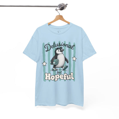 Delusional But Hopeful Retro Penguin Graphic Tee