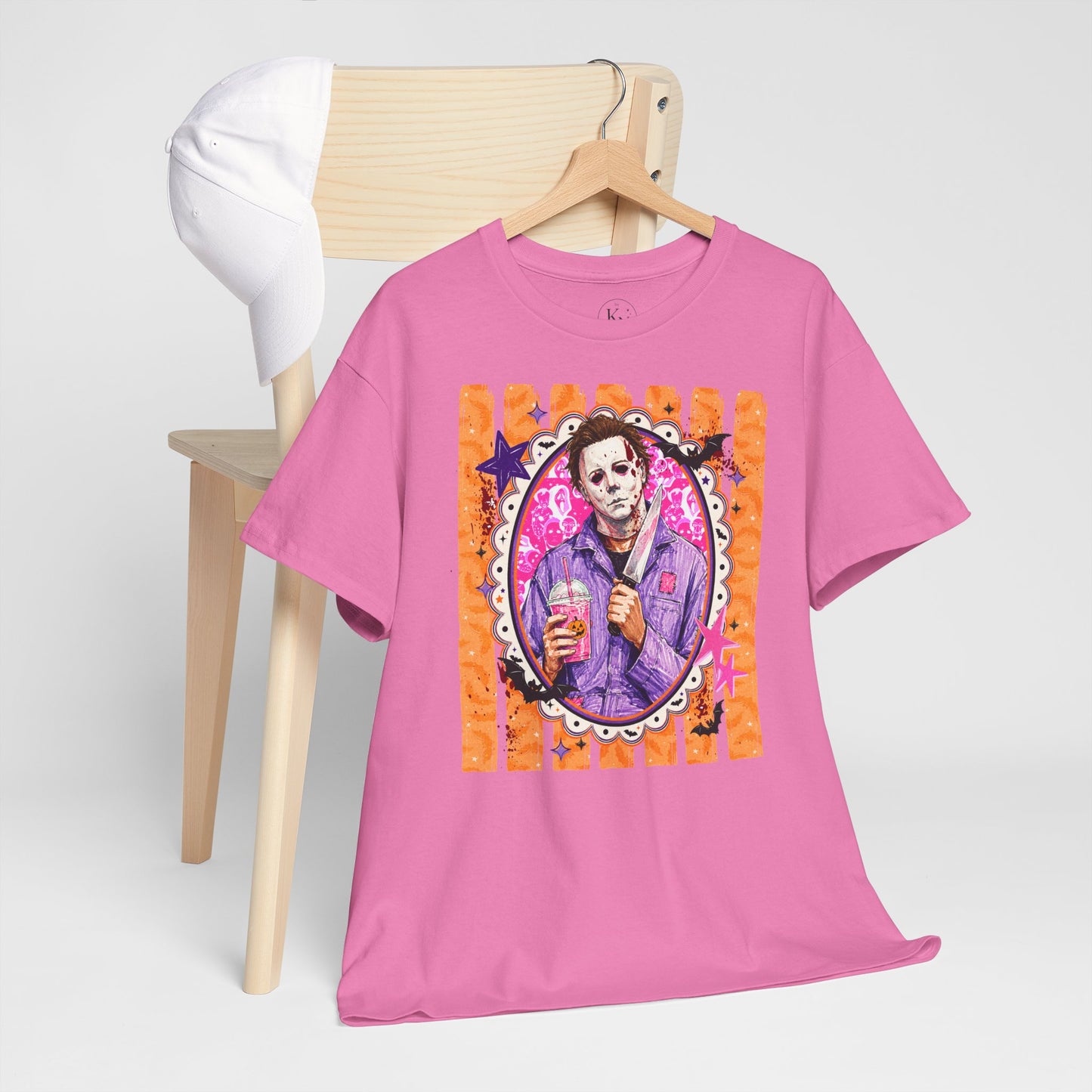 Halloween Michael Myers Portrait Tee — Colorful Spooky Horror Shirt