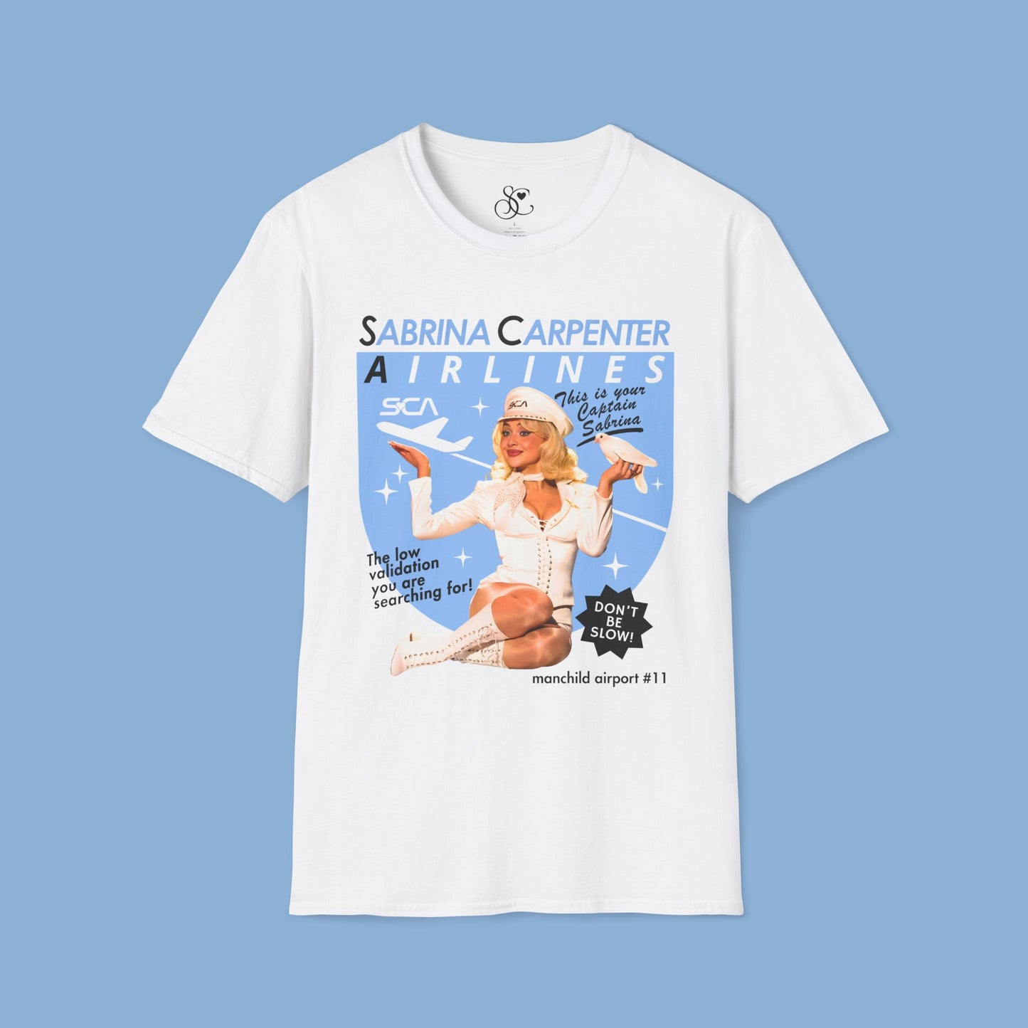 Sabrina Carpenter Airlines T-Shirt — Retro Flight Attendant Graphic Tee