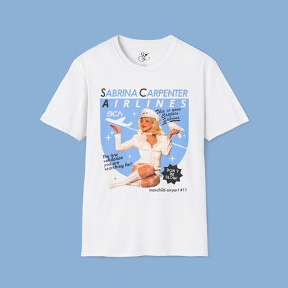 Sabrina Carpenter Airlines T-Shirt — Retro Flight Attendant Graphic Tee