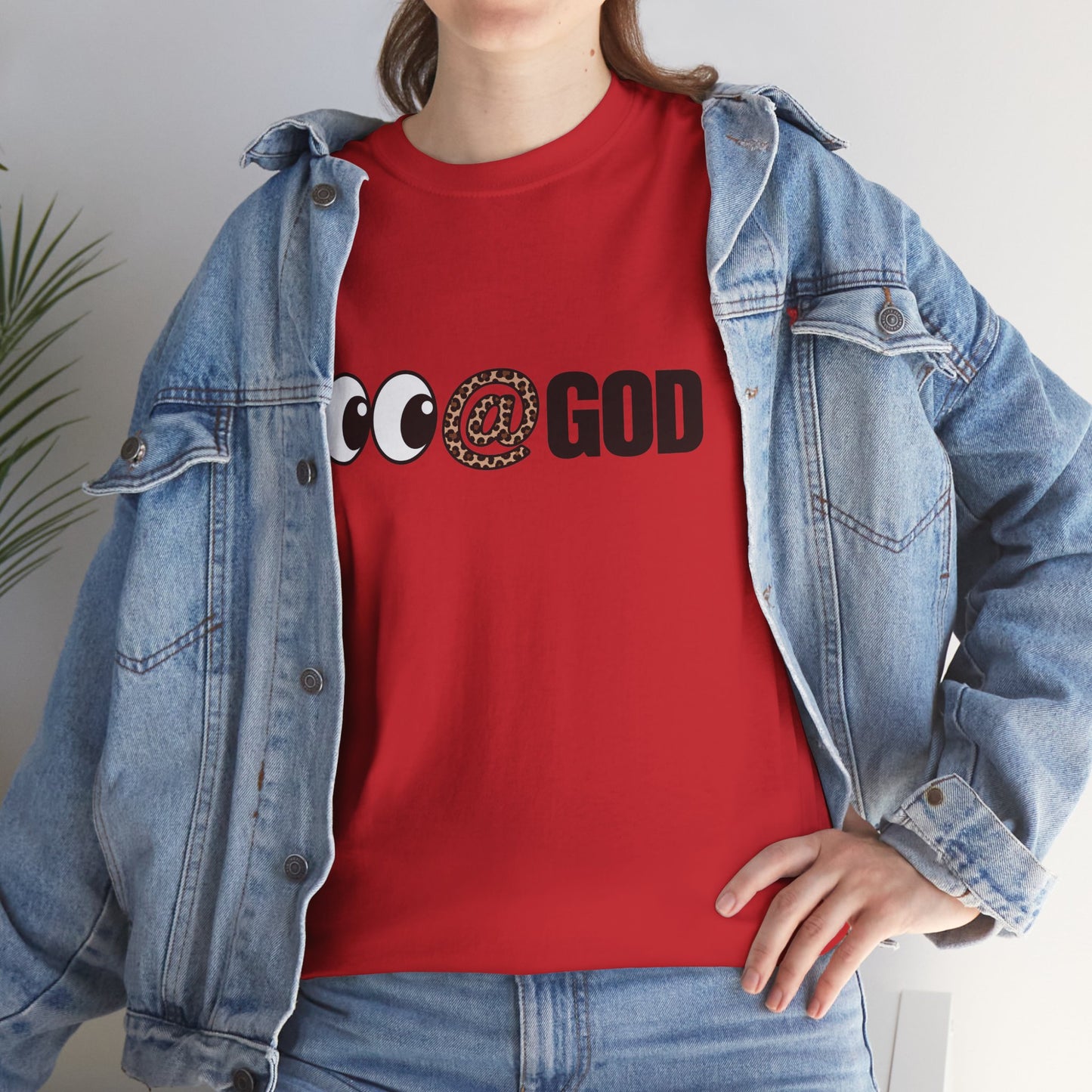 Look At God Leopard Print Graphic Tee