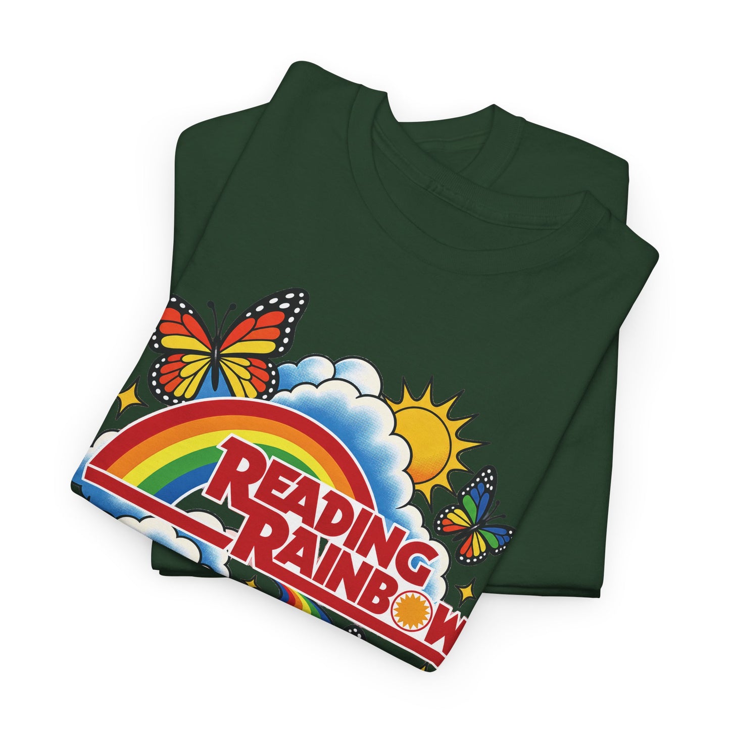 Rainbow & Butterflies Retro Book Graphic Tee
