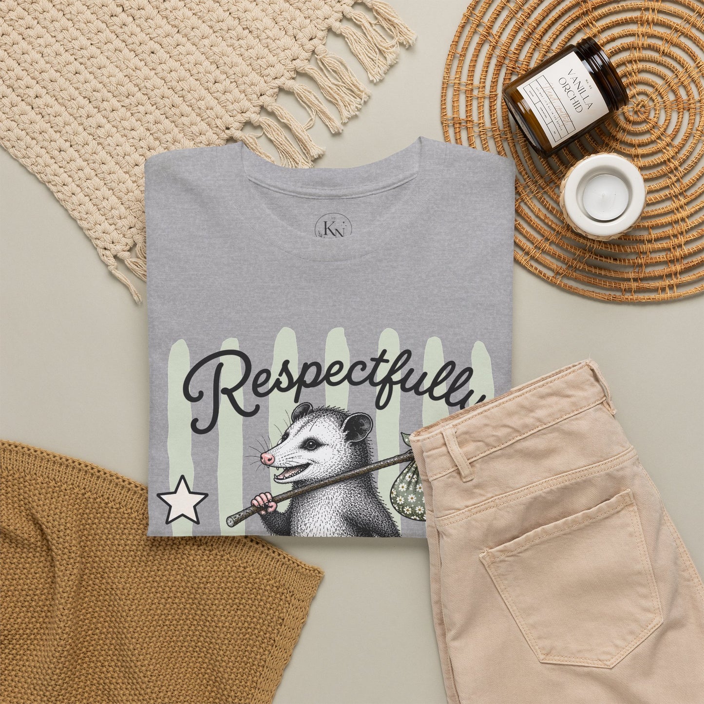 Respectfully Feral Retro Possum Graphic Tee