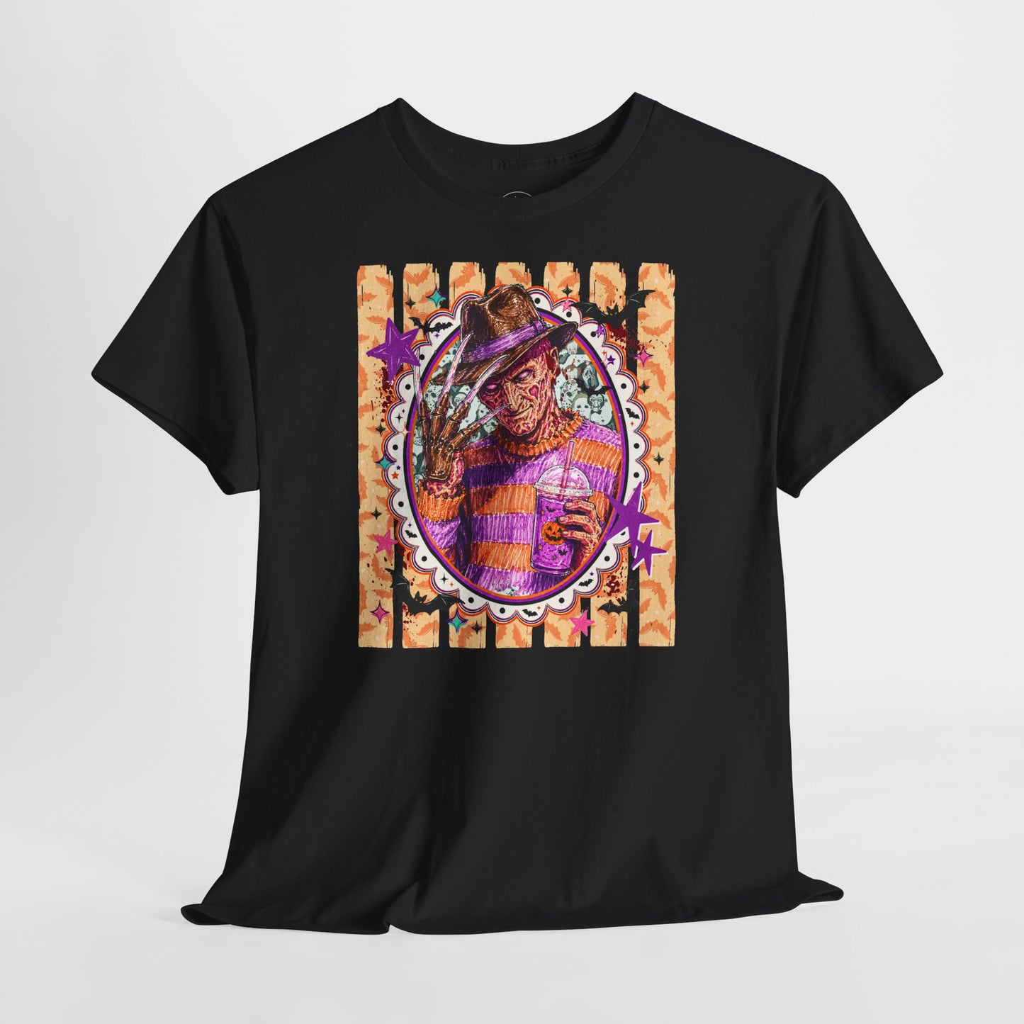 Freddy Krueger Portrait Tee — Colorful Spooky Horror Shirt