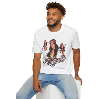 Aaliyah Tribute T-Shirt — Vintage 90s R&B Bandana Graphic Tee