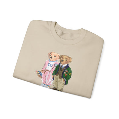 Personalized Couples Crewneck Sweatshirt — Custom Bear Illustration | Gift for Him & Her