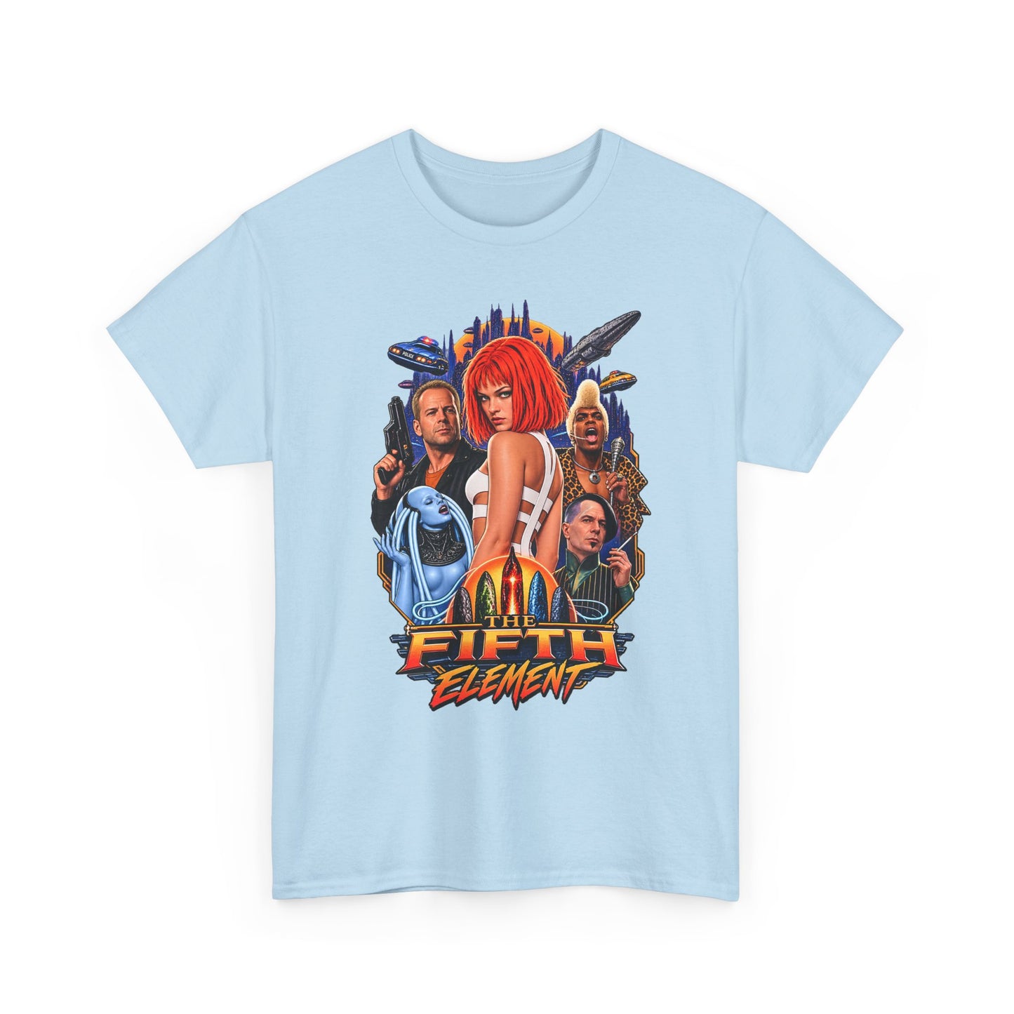 Retro Sci-Fi Character Collage Graphic Tee