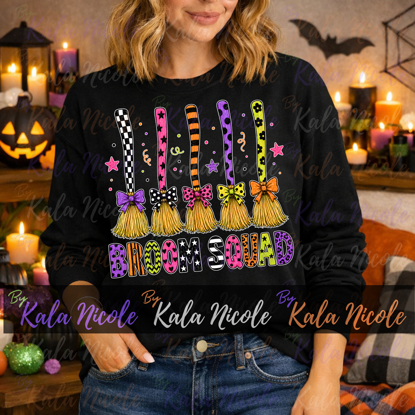 Broom Squad PNG Bundle | Trendy Halloween PNG | Fall PNG | Cute Witch Clipart (Digital Download)