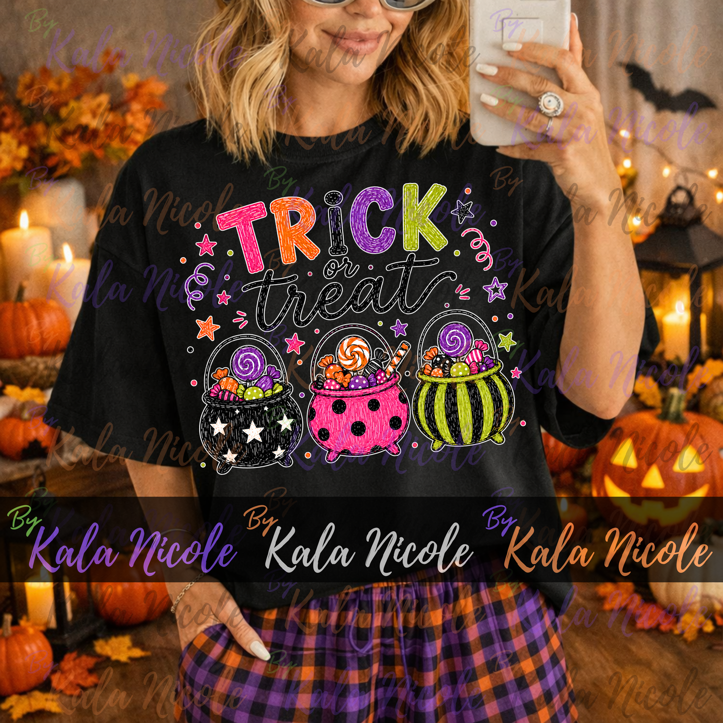 Trick Or Treat Doodle PNG Bundle | Trendy Fall PNG | Halloween Clipart (Digital Download)