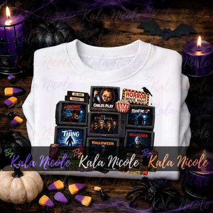 Horror Movie Night 80s PNG | Trendy Halloween PNG | Horror Movie Clipart (Digital Download)