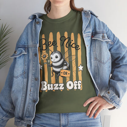 Bee Nice or Buzz Off Retro Bee Graphic Tee