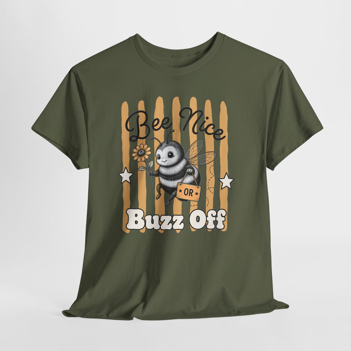Bee Nice or Buzz Off Retro Bee Graphic Tee