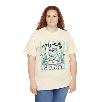 Mentally Floating Retro Capybara Graphic Tee