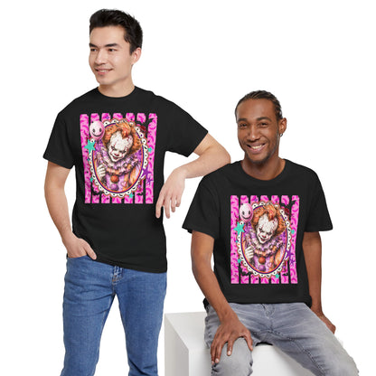 Pennywise Portrait Tee — Colorful Spooky Horror Shirt