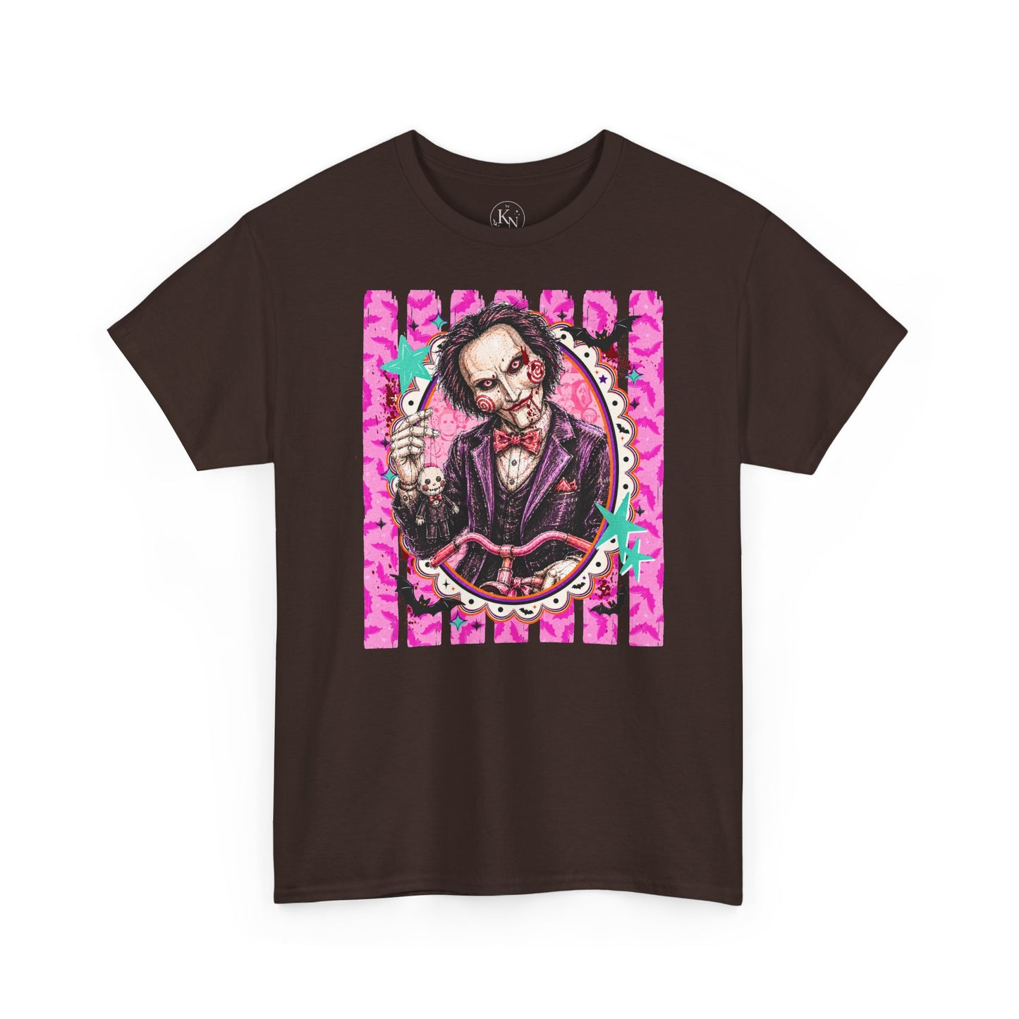 Saw Portrait Tee — Colorful Spooky Horror Shirt
