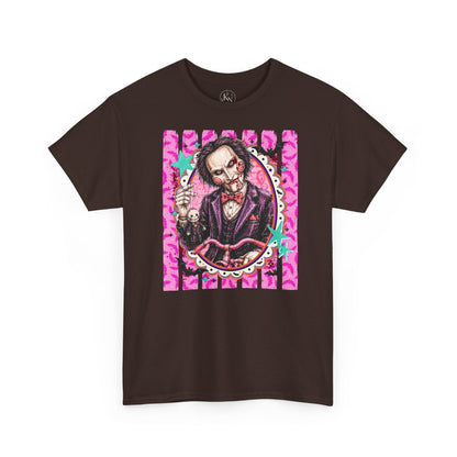 Saw Portrait Tee — Colorful Spooky Horror Shirt