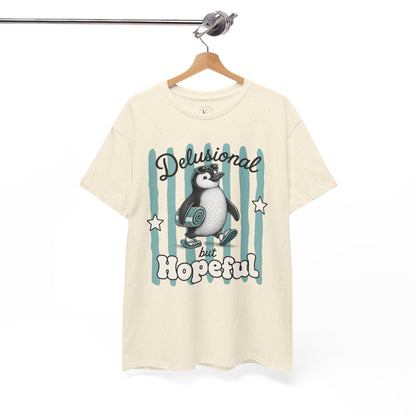 Delusional But Hopeful Retro Penguin Graphic Tee