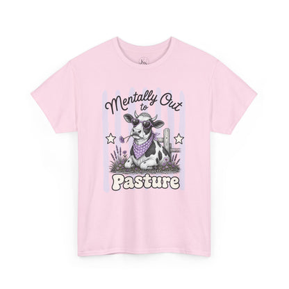 Mentally Out to Pasture Retro Cow Graphic Tee