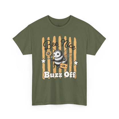 Bee Nice or Buzz Off Retro Bee Graphic Tee