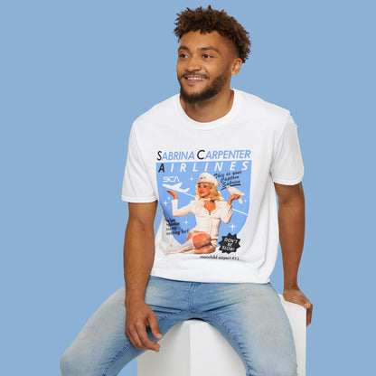 Sabrina Carpenter Airlines T-Shirt — Retro Flight Attendant Graphic Tee