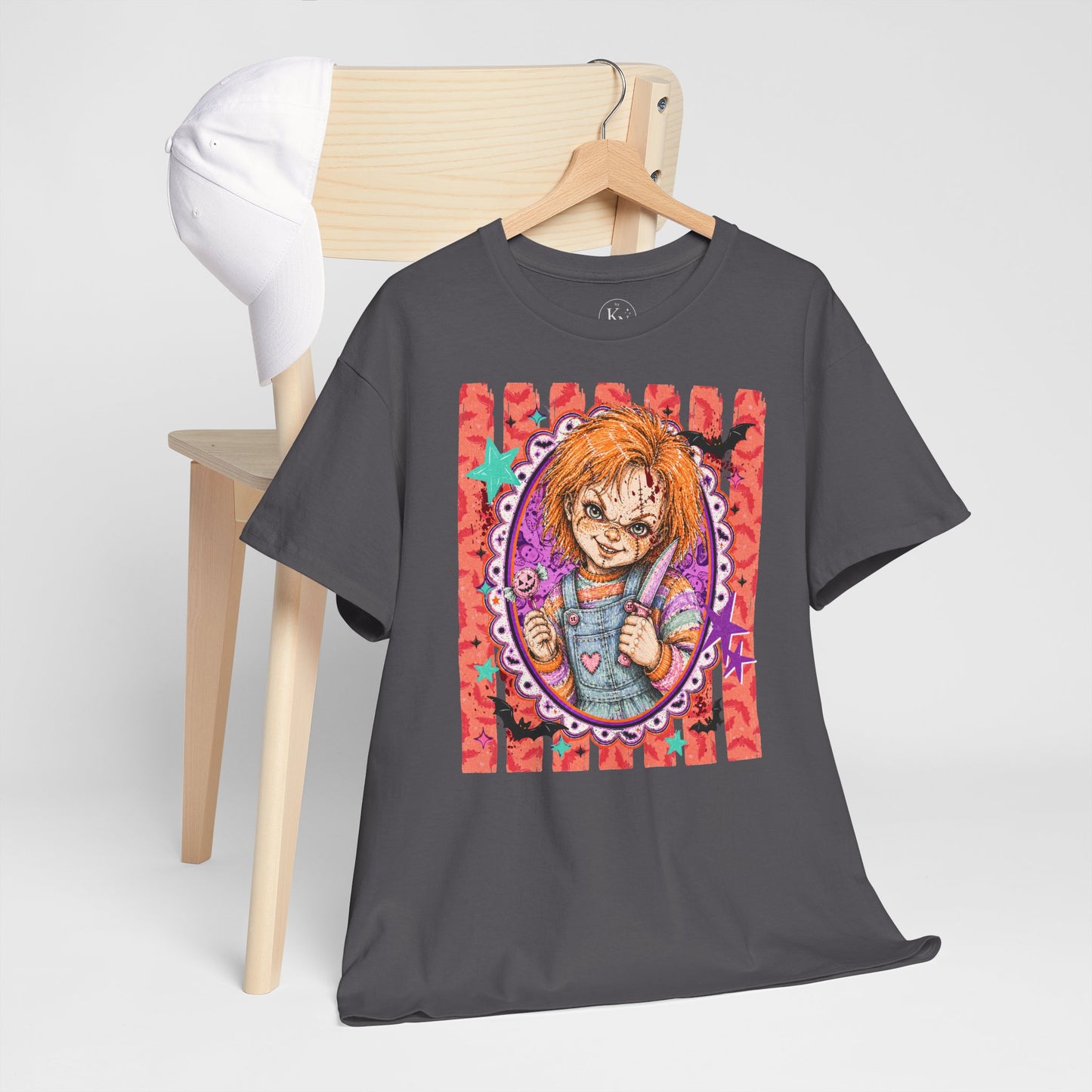 Chucky Portrait Tee — Colorful Spooky Horror Shirt