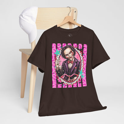 Saw Portrait Tee — Colorful Spooky Horror Shirt