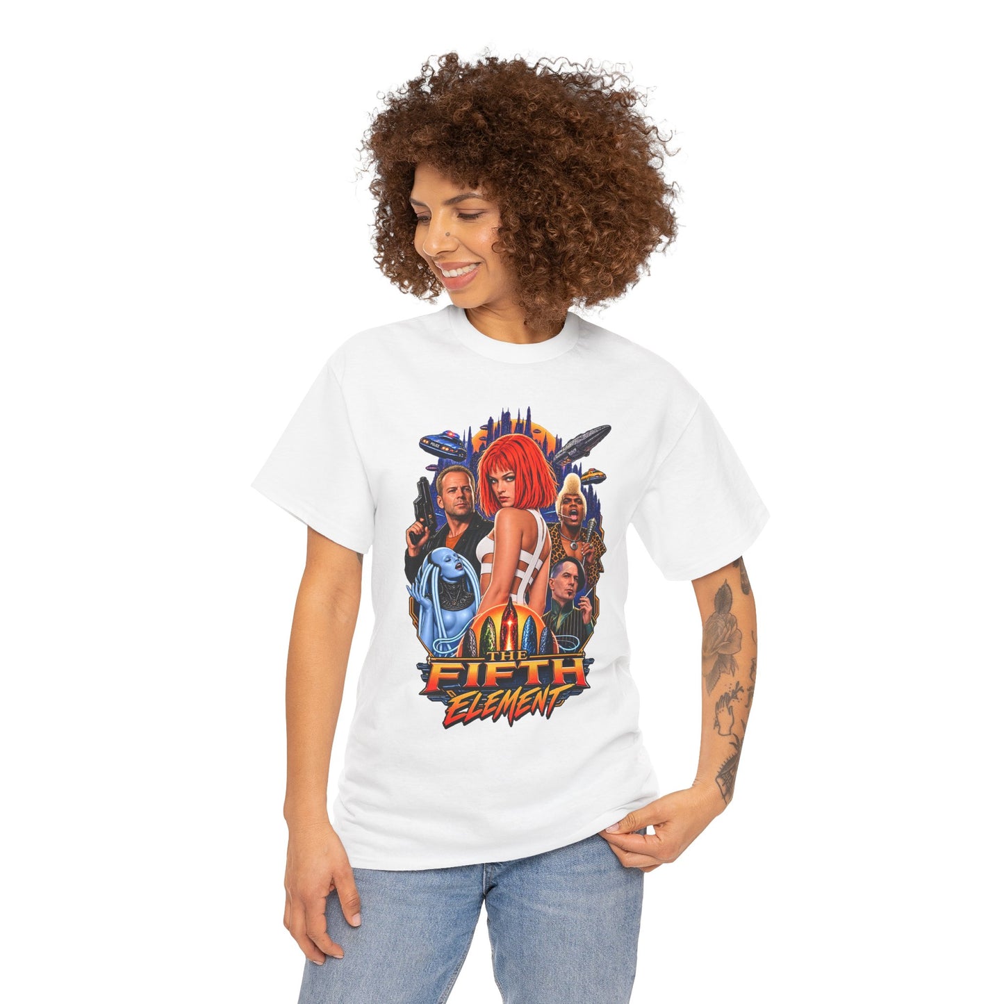 Retro Sci-Fi Character Collage Graphic Tee